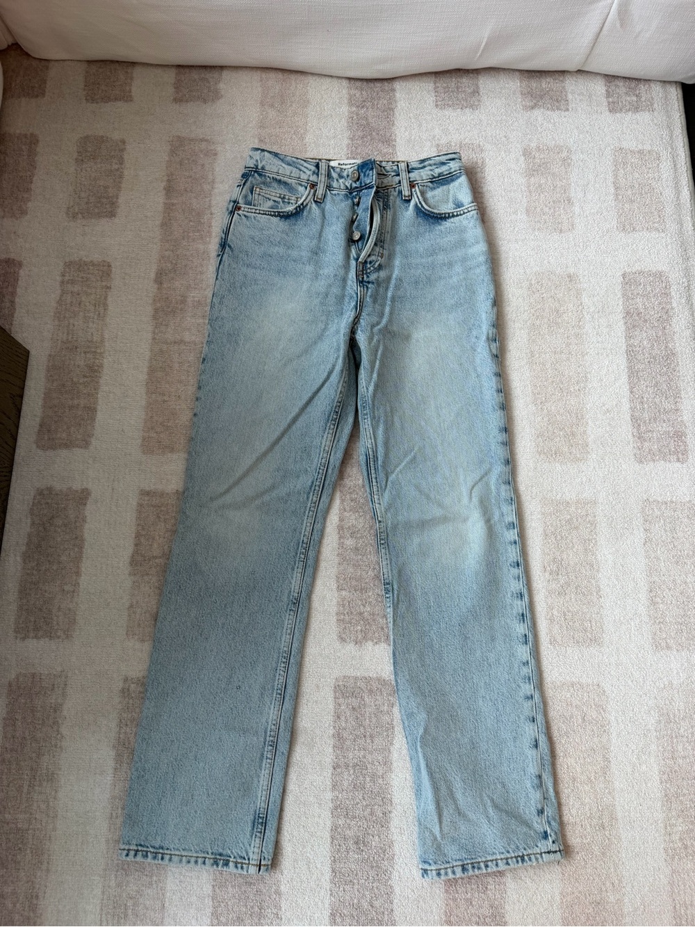 Reformation Light Blue Straight-Leg Jeans